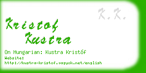 kristof kustra business card